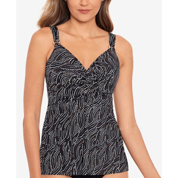 Miraclesuit Womens Bronze Age Plunge Underwire Tankini‎ Top Sz 34D - Picture 1 of 12